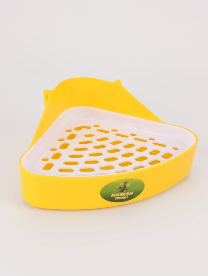 Туалет для кроликов и хорьков, 24×18×11 см, угловой, пластик, жёлтый