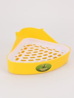 Туалет для кроликов и хорьков, 24×18×11 см, угловой, пластик, жёлтый