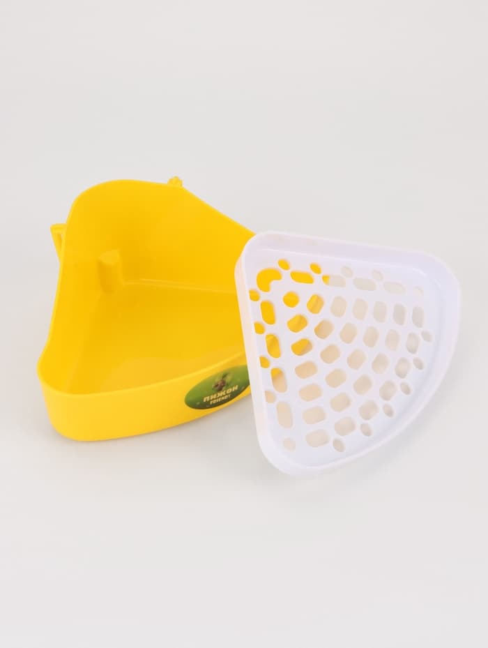 Туалет для кроликов и хорьков, 24×18×11 см, угловой, пластик, жёлтый