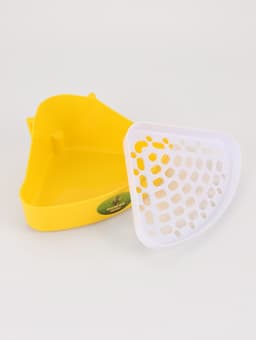 Туалет для кроликов и хорьков, 24×18×11 см, угловой, пластик, жёлтый