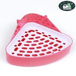 Туалет для кроликов и хорьков, 24×18×11 см, угловой, пластик, красный