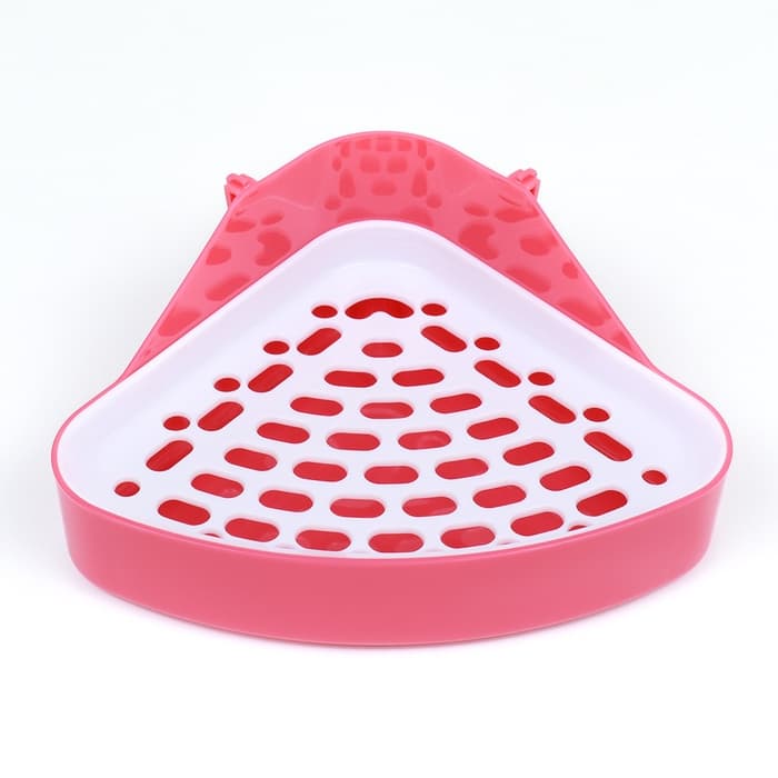 Туалет для кроликов и хорьков, 24×18×11 см, угловой, пластик, красный