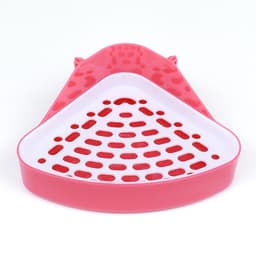 Туалет для кроликов и хорьков, 24×18×11 см, угловой, пластик, красный