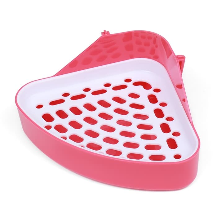 Туалет для кроликов и хорьков, 24×18×11 см, угловой, пластик, красный