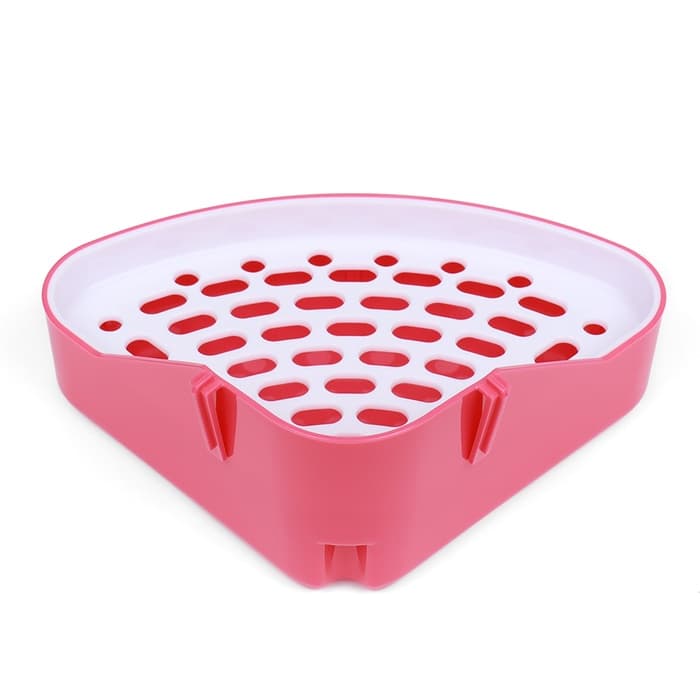 Туалет для кроликов и хорьков, 24×18×11 см, угловой, пластик, красный