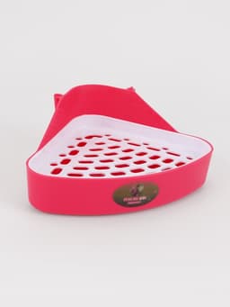 Туалет для кроликов и хорьков, 24×18×11 см, угловой, пластик, красный