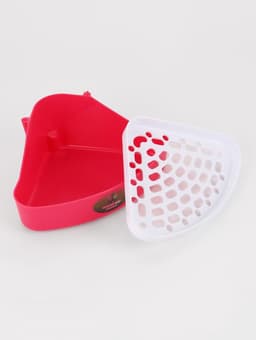 Туалет для кроликов и хорьков, 24×18×11 см, угловой, пластик, красный