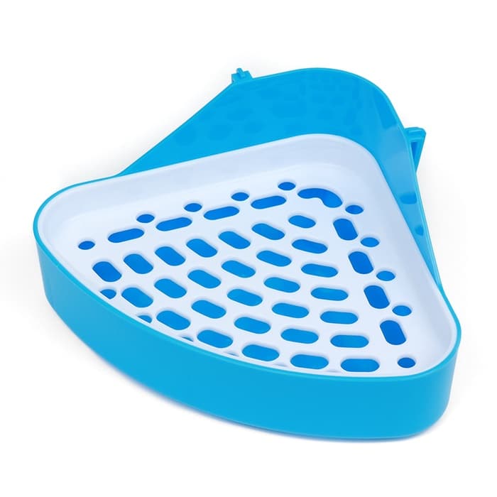 Туалет для кроликов и хорьков, 24×18×11 см, угловой, пластик, синий