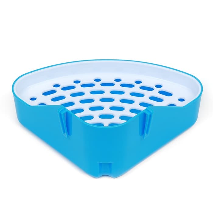 Туалет для кроликов и хорьков, 24×18×11 см, угловой, пластик, синий