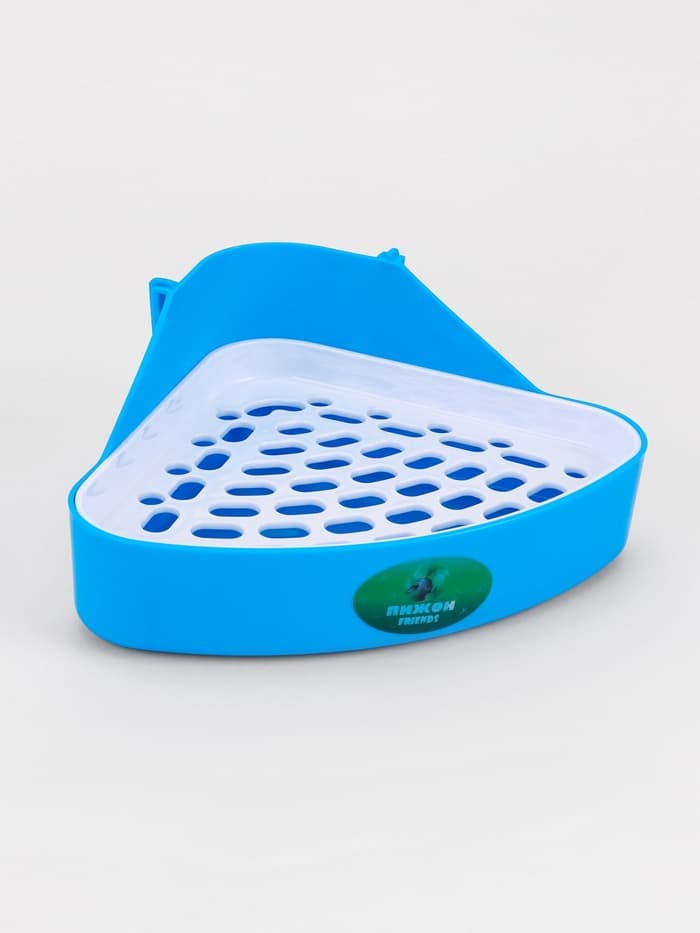 Туалет для кроликов и хорьков, 24×18×11 см, угловой, пластик, синий