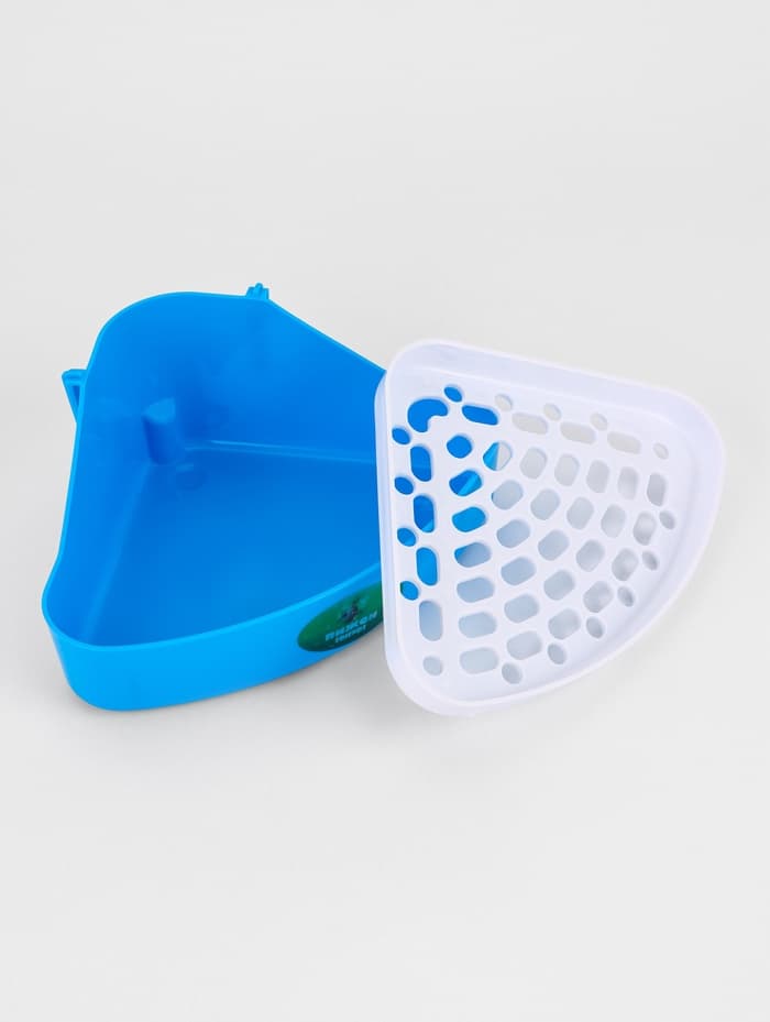 Туалет для кроликов и хорьков, 24×18×11 см, угловой, пластик, синий