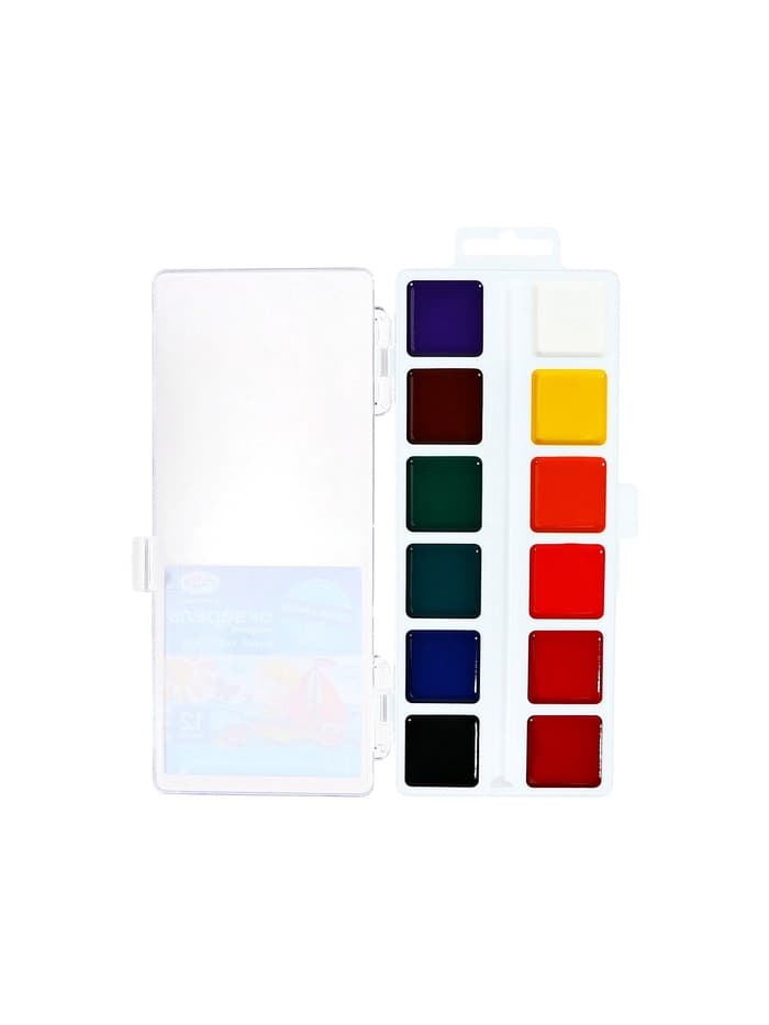 Акварель медовая «Гамма. Юный художник», 12 цветов, без кисти, пластик