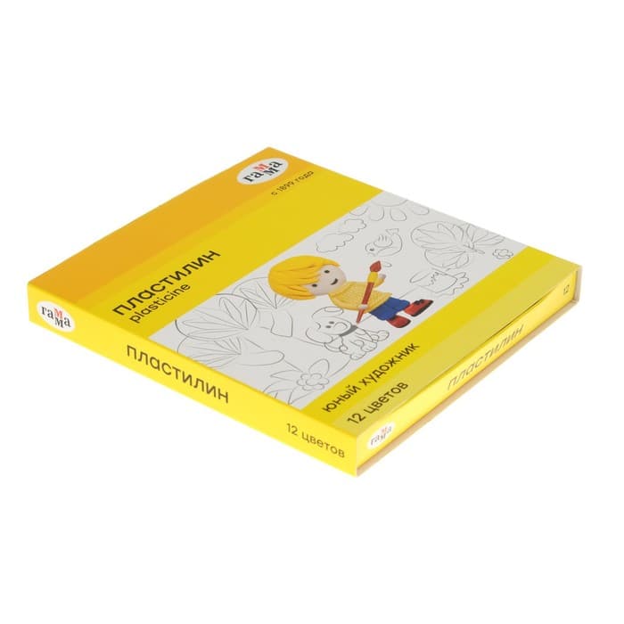 Пластилин 12 цветов 168 г, «Гамма Юный художник», со стеком