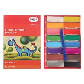 Пластилин «Гамма. Мультики», 16 цветов, 320 г, со стеком