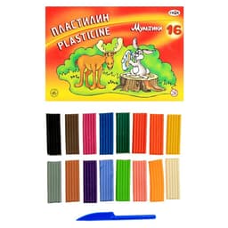 Пластилин «Гамма. Мультики», 16 цветов, 320 г, со стеком