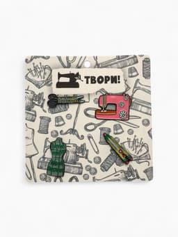 Набор значков (4 шт.) «Швея», цветной в чёрном металле