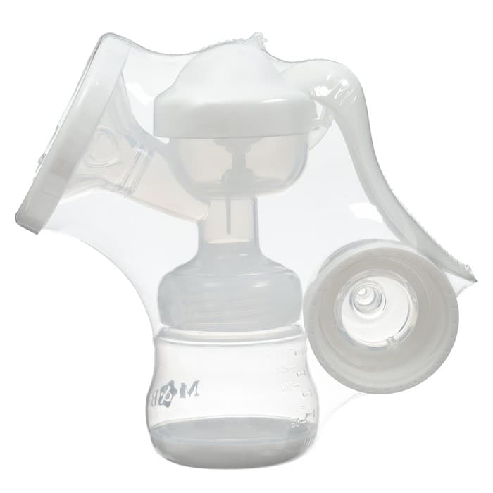 Молокоотсос ручной механический M&B 2 в 1, с бутылочкой для кормления ШГ и соской, 150 мл, белый