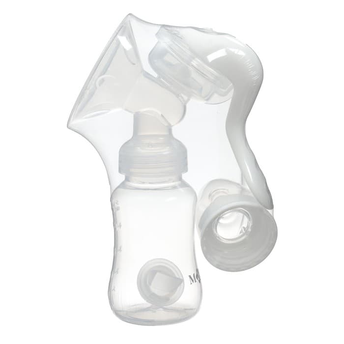 Молокоотсос ручной механический M&B 2 в 1, с бутылочкой для кормления КЛ и соской, 150 мл, белый