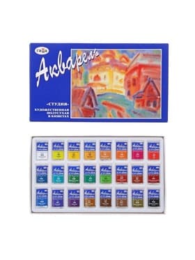 Акварель художественная в кюветах «Гамма. Студия», 24 цвета × 2.5 мл