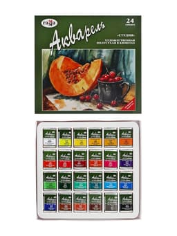 Акварель художественная в кюветах «Гамма. Студия», 24 цвета × 2.5 мл