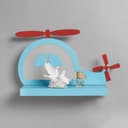 Бра «Вертолет» LED 18 Вт синий 35×25×8 см