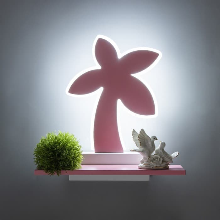 Бра «Пальма» LED 18 Вт розовый 35×25×8 см