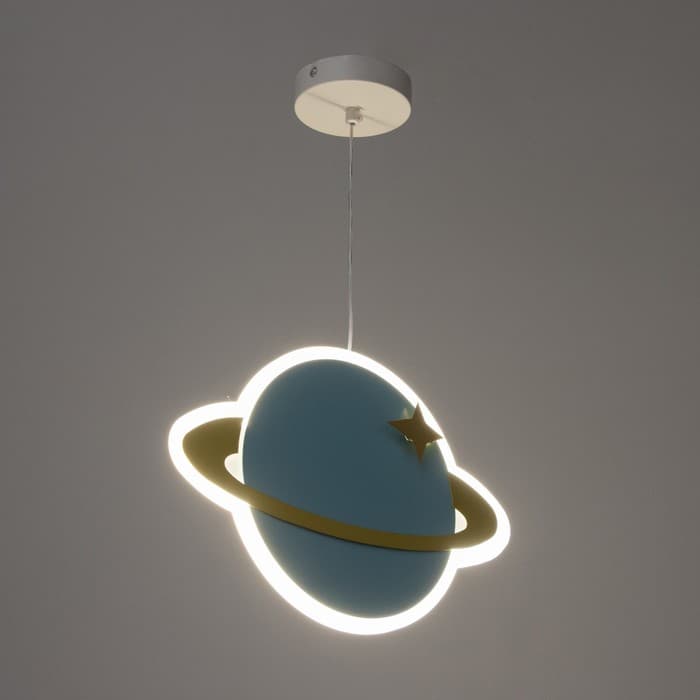 Светильник подвесной «Планета» LED 24 Вт голубой 30×5×60 см