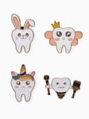 Набор значков (4 шт.) «Зубы», цветной в золоте