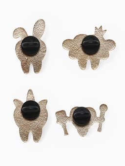 Набор значков (4 шт.) «Зубы», цветной в золоте