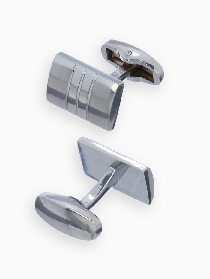 Набор мужской стальной «Запонки + Зажим для галстука», брутальность, чёрный в серебре