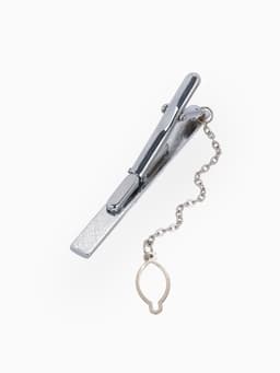 Набор мужской стальной «Запонки + Зажим для галстука», клетки, белый в серебре