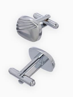 Набор мужской стальной «Запонки + Зажим для галстука», линии, цвет серебро