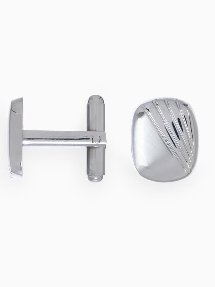 Набор мужской стальной «Запонки + Зажим для галстука», линии, цвет серебро