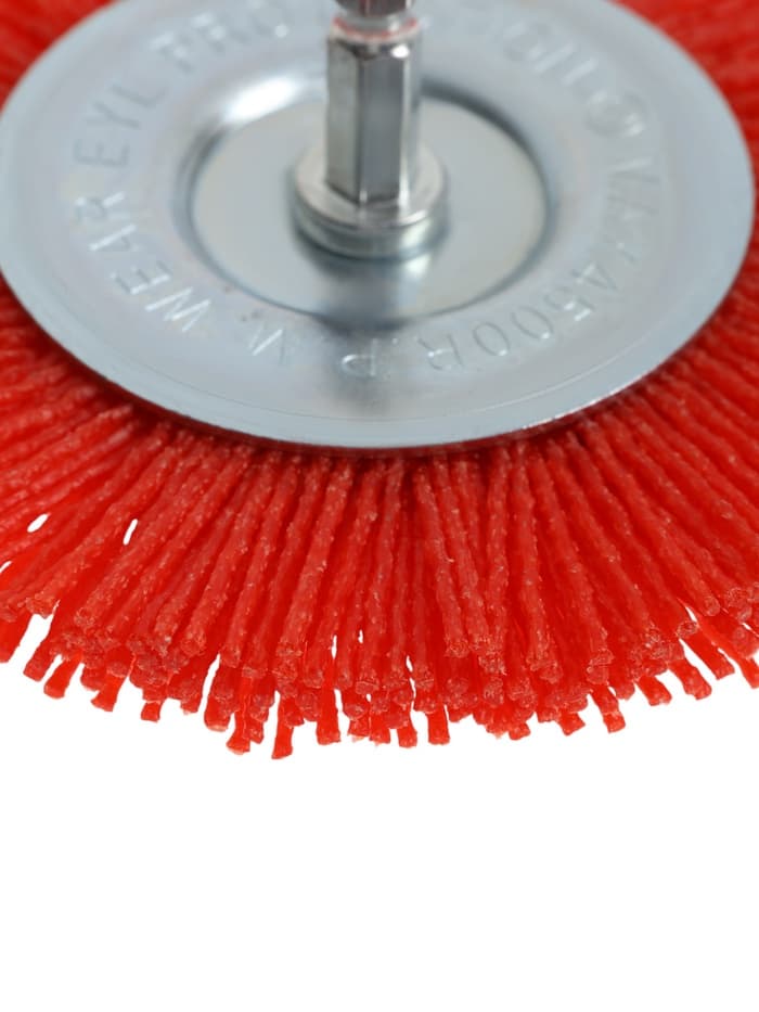 Щетка нейлоновая для дрели ТУНДРА, со шпилькой, плоская, 100 мм