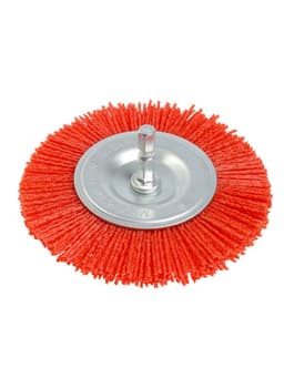 Щетка нейлоновая для дрели ТУНДРА, со шпилькой, плоская, 100 мм