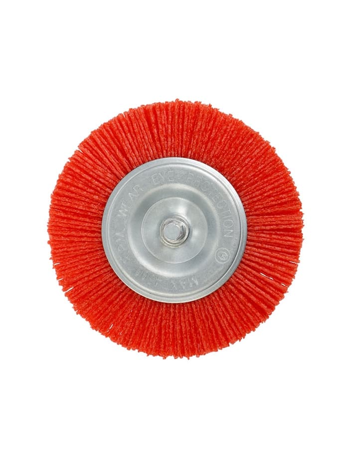 Щетка нейлоновая для дрели ТУНДРА, со шпилькой, плоская, 100 мм