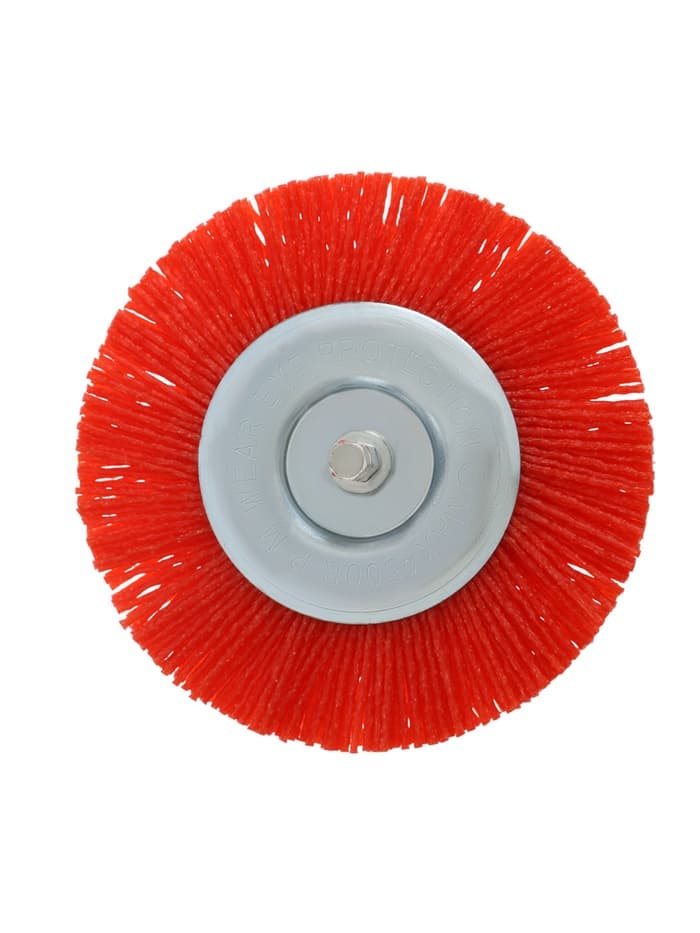 Щетка нейлоновая для дрели ТУНДРА, со шпилькой, плоская, 100 мм