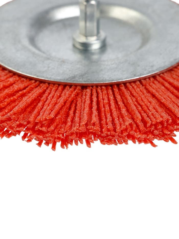 Щетка нейлоновая для дрели ТУНДРА, со шпилькой, плоская, 125 мм