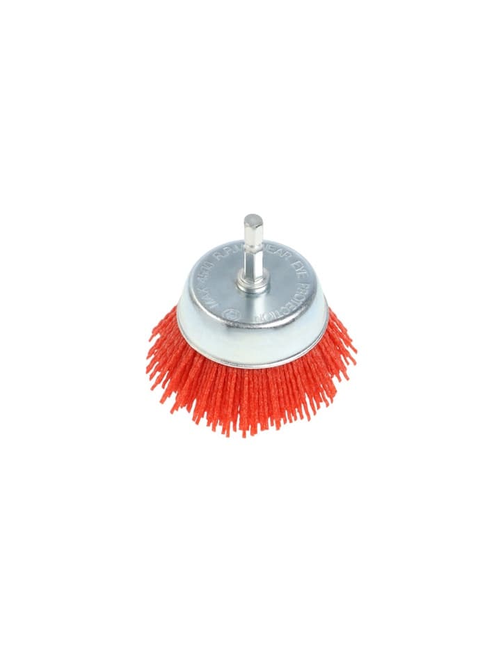 Щетка нейлоновая для дрели ТУНДРА, со шпилькой, «чашка», 75 мм