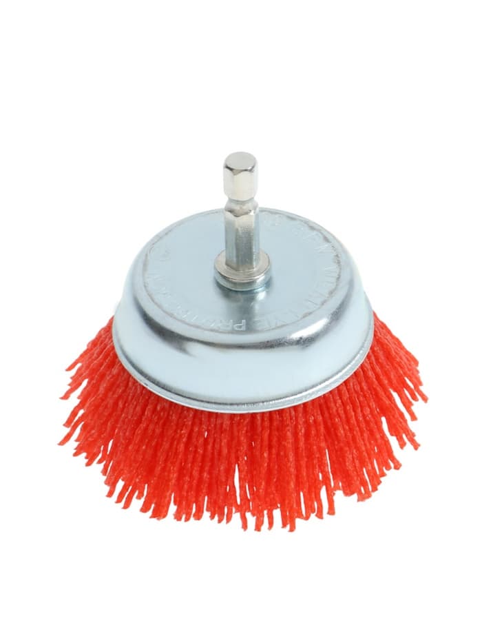 Щетка нейлоновая для дрели ТУНДРА, со шпилькой, «чашка», 75 мм