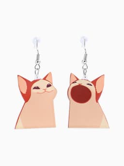 Серьги акриловые «Коты», забавные, бежево-коричневые
