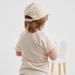 Кепка детская «Крошка Я», размер 46-48, бежевая, голубая