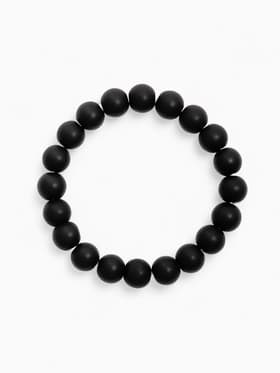 Браслет из бусин «Агат чёрный», d=5.5 см, шар №10, чёрный