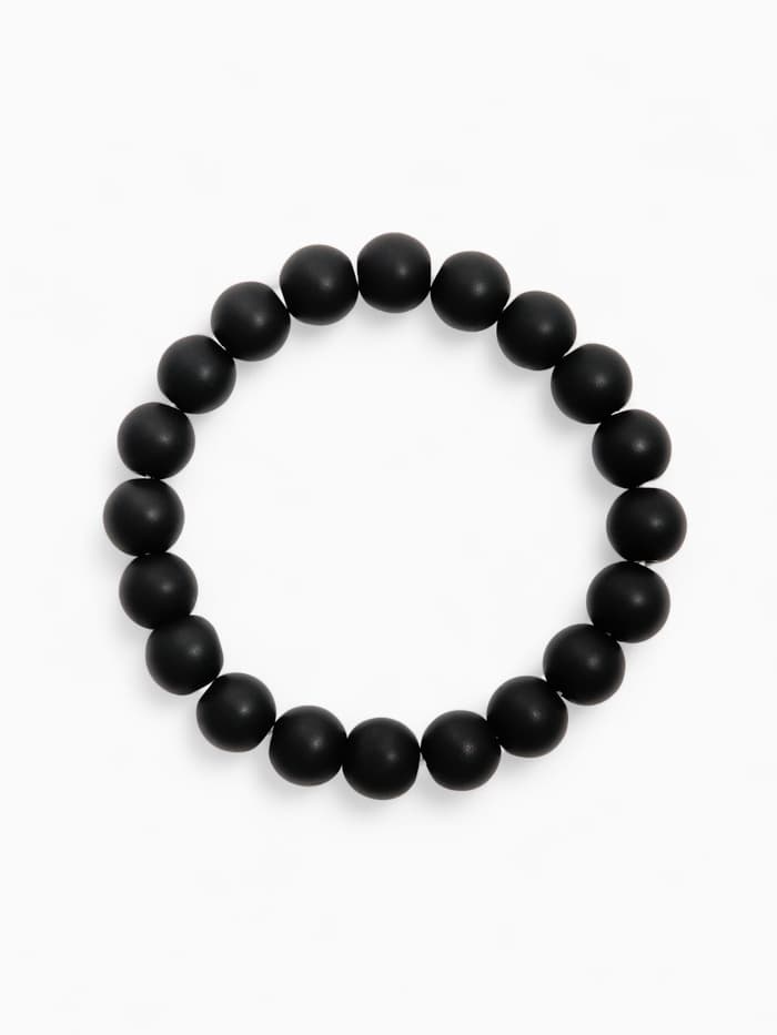 Браслет из бусин «Агат чёрный», d=5.5 см, шар №10, чёрный
