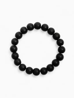 Браслет из бусин «Агат чёрный», d=5.5 см, шар №10, чёрный