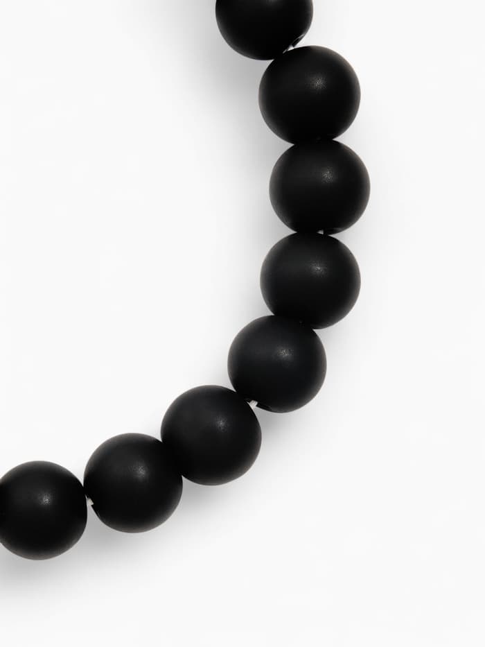 Браслет из бусин «Агат чёрный», d=5.5 см, шар №10, чёрный