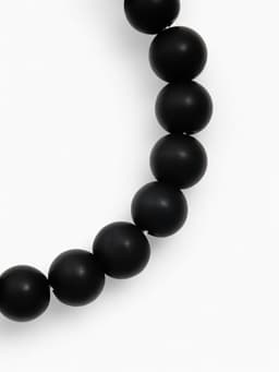 Браслет из бусин «Агат чёрный», d=5.5 см, шар №10, чёрный