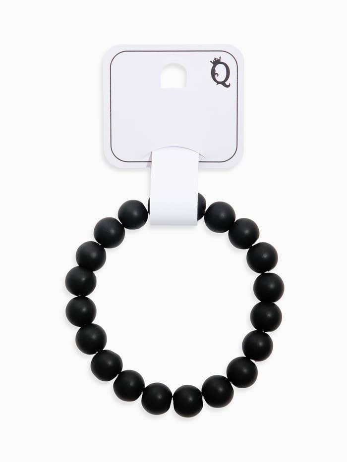 Браслет из бусин «Агат чёрный», d=5.5 см, шар №10, чёрный