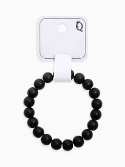 Браслет из бусин «Агат чёрный», d=5.5 см, шар №10, чёрный