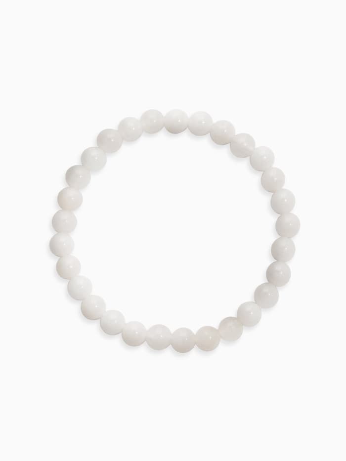 Браслет из бусин «Кварц», d=5.5 см, шар №6, белый